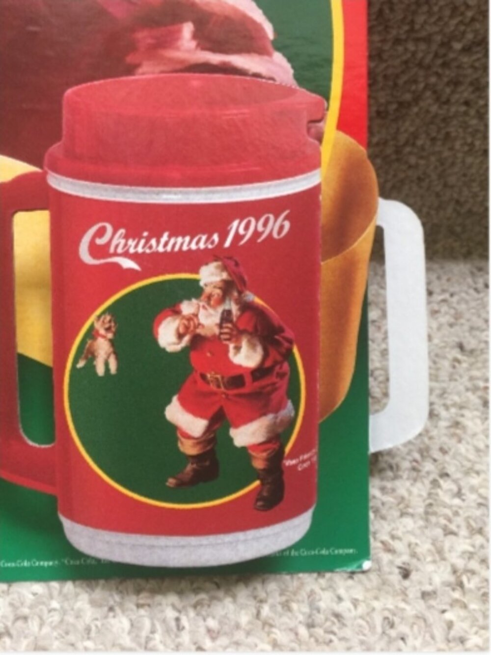Coca Cola Sundblom Santa Mug Retail Sign-1996-Here Comes Santaaaaah! Combo Meal - Picture 7 of 12